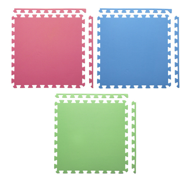 MULTIPACK GRÜN-BLAU-ROT PUZZLE-MATTE UNTERLEGMATTE 60x60x1,0 9 St. ONE FITNESS