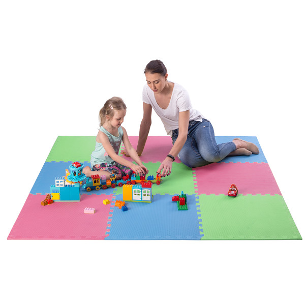 MULTIPACK GRÜN-BLAU-ROT PUZZLE-MATTE UNTERLEGMATTE 60x60x1,0 9 St. ONE FITNESS