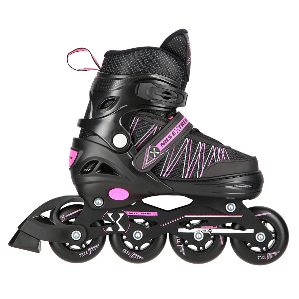 A 2-IN-1 BLACK/PINK GRÖßE S (31-34) INLINER MIT DER AUSTAUSCHBAREN EISHOCKEY-KUFE NILS EXTREME