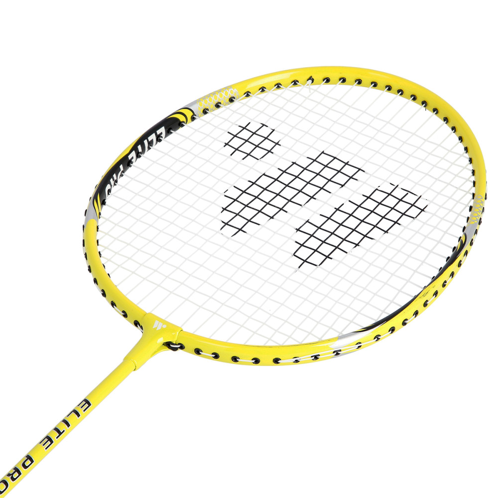 4466 GELB BADMINTON-SET 2 STK. + FEDERBÄLLE 3 STK. + NETZ + MARKIERUNGSLINIEN WISH