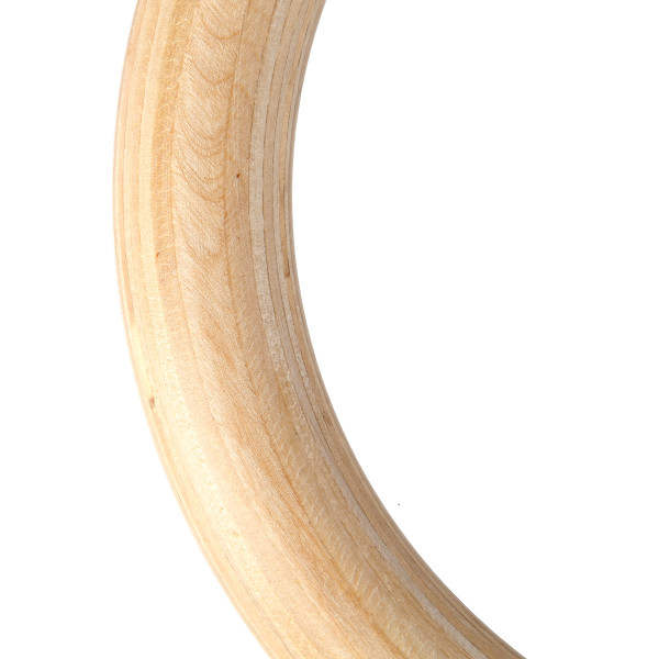 GYMNASTIKRINGE AUS HOLZ MIT LÄNGENMARKIERUNGEN KARABINERHAKEN HMS PREMIUM