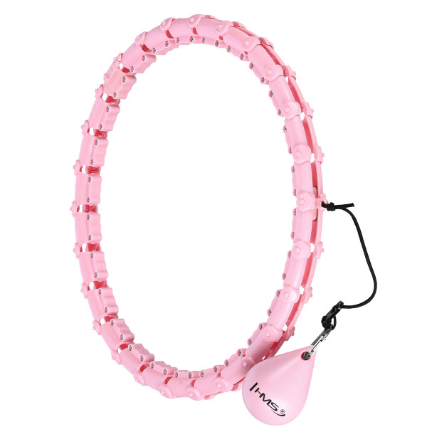 PLUS SIZE HULA-HOOP-REIFEN LIGHT PINK MIT MASSAGEPUNKTEN UND SCHWERKRAFTBALL HMS