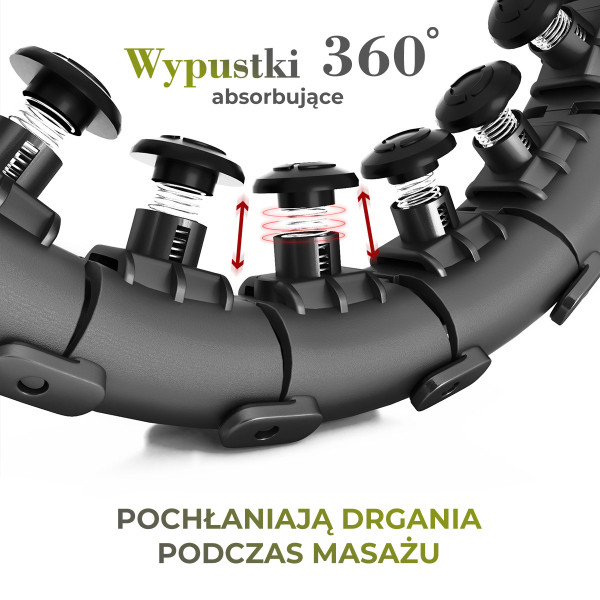 HHW12 HULA-HOOP-REIFEN PLUS SIZE BLACK MIT MASSAGENOPPEN UND ZÄHLER HMS + SLIMMING-GURT BR163 RED