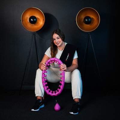 HHW12 HULA-HOOP-REIFEN PLUS SIZE VIOLET MIT MASSAGENOPPEN...