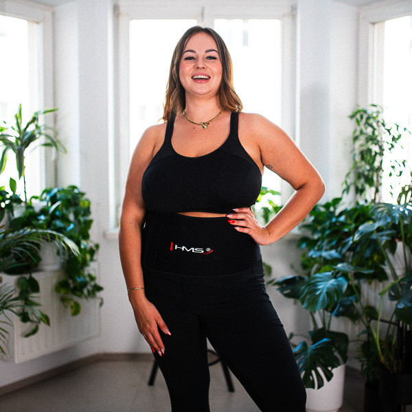 HHW12 HULA-HOOP-REIFEN PLUS SIZE VIOLET MIT MASSAGENOPPEN UND ZÄHLER HMS + SLIMMING-GURT BR163 BLACK