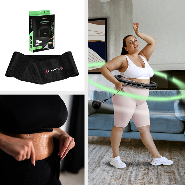 HULA-HOOP-REIFEN HHW11 LIGHT PINK MIT MASSAGENOPPEN UND SCHWERKRAFTBALL + BR163 BLACK PLUS SIZE HMS