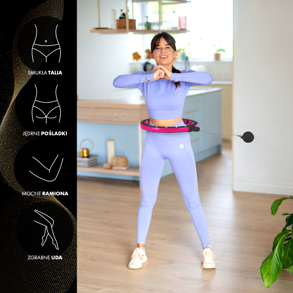 HULA HOOP SCHWARZ/PINK MIT MAGNETEN, GEWICHT UND ZÄHLER HMS