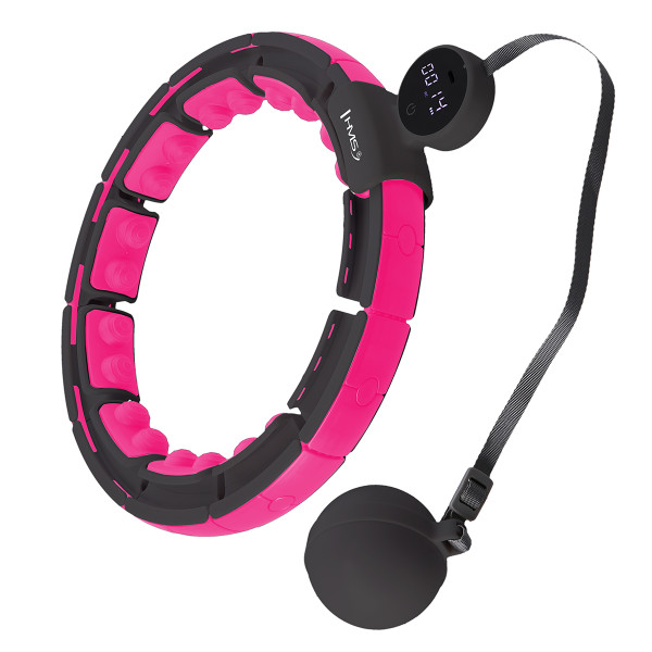 HULA HOOP SCHWARZ/PINK MIT MAGNETEN, GEWICHT UND ZÄHLER HMS