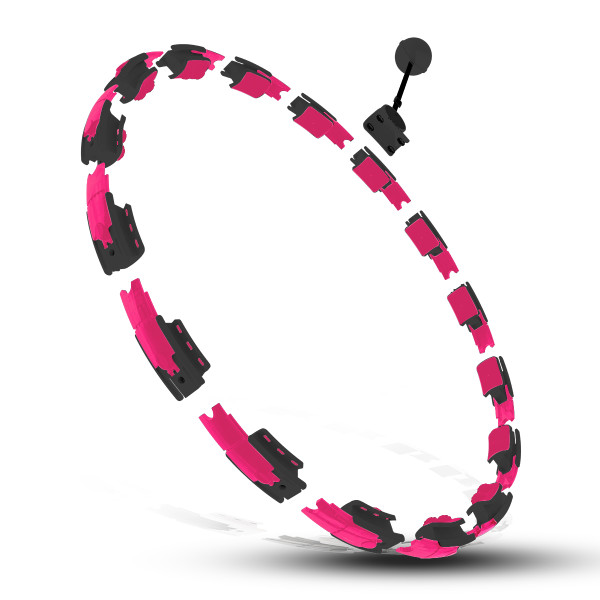 HULA HOOP SCHWARZ/PINK MIT MAGNETEN, GEWICHT UND ZÄHLER HMS