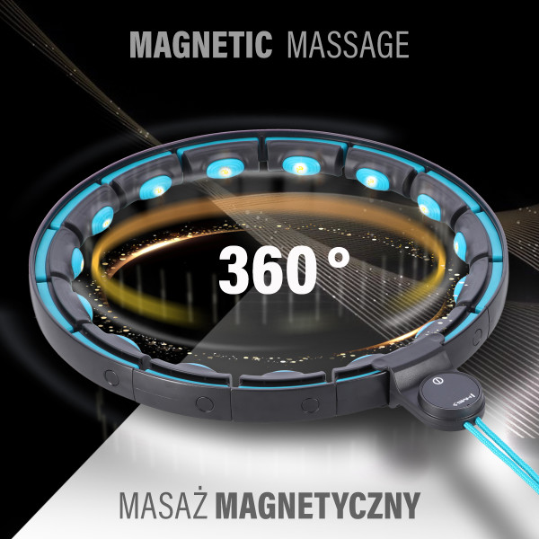 HULA HOOP SCHWARZ/TÜRKIS MIT MAGNETEN, GEWICHT UND ZÄHLER HMS