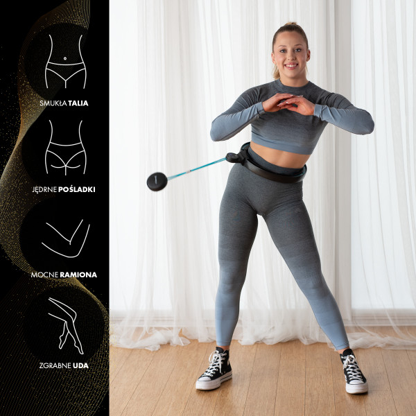 HULA HOOP SCHWARZ/TÜRKIS MIT MAGNETEN, GEWICHT UND ZÄHLER HMS