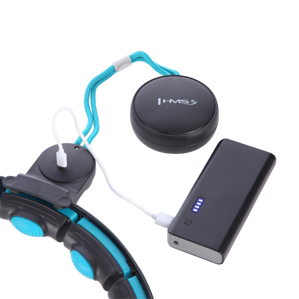 HULA HOOP SCHWARZ/TÜRKIS MIT MAGNETEN, GEWICHT UND ZÄHLER HMS