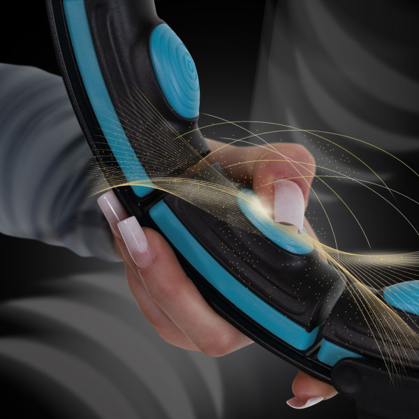 HULA HOOP SCHWARZ/TÜRKIS MIT MAGNETEN, GEWICHT UND ZÄHLER HMS