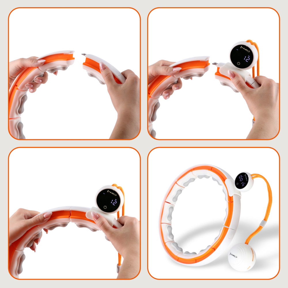 HOOP MAGNETISCH WHITE/ORANGE HHM21 MIT ZÄHLER HMS + SCHLANKGÜRTEL BR1313