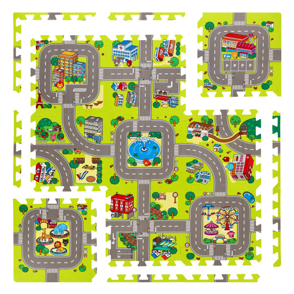 KINDERMATTE PUZZLE CARS 9 TEILE 90×90 CM NILS FUN