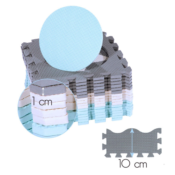 KINDERMATTE PUZZLE LAUFSTALL MINT 36 TEILE 140×140 CM NILS FUN