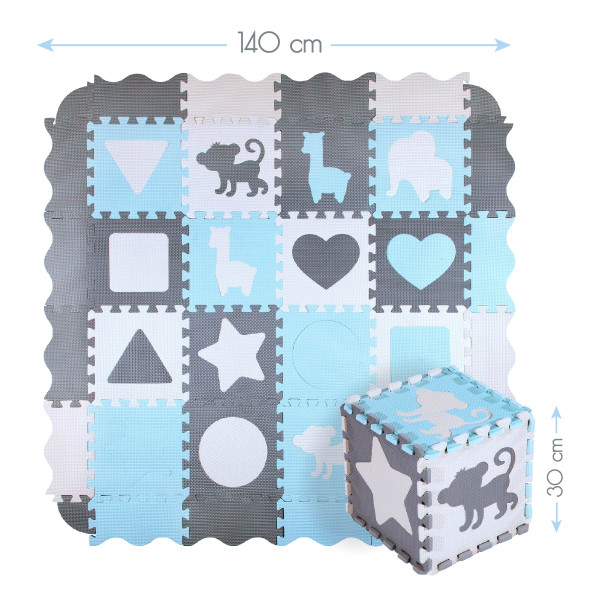 KINDERMATTE PUZZLE LAUFSTALL MINT 36 TEILE 140×140 CM NILS FUN