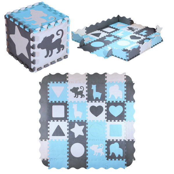 KINDERMATTE PUZZLE LAUFSTALL MINT 36 TEILE 140×140 CM NILS FUN