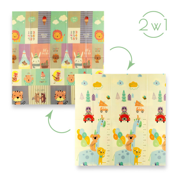 FALTMATTE FÜR KINDER ZOO 195×180 CM NILS FUN