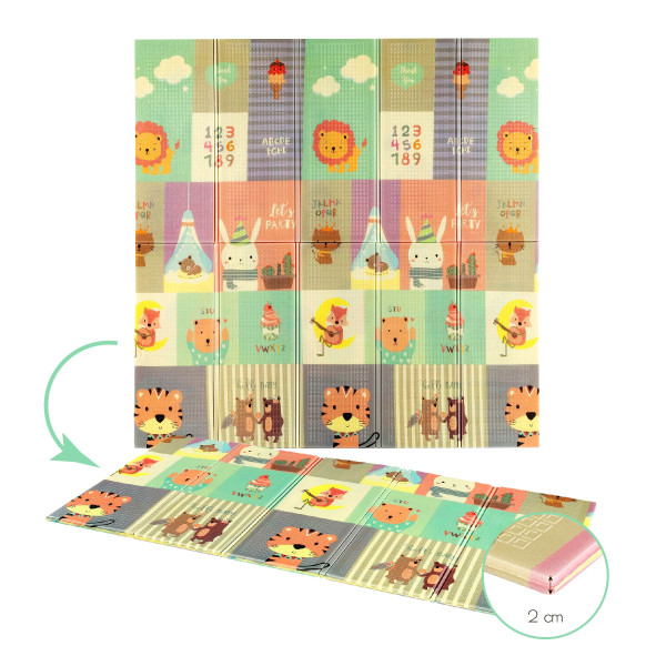 FALTMATTE FÜR KINDER ZOO 195×180 CM NILS FUN