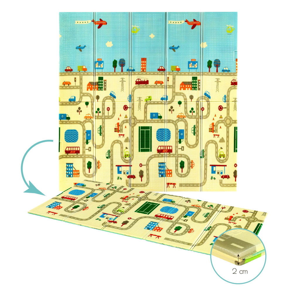KINDERMATTA FALTBAR CITY 195x180CM NILS FUN
