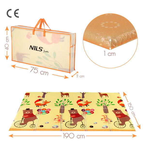 FALTMATTE FÜR KINDER FOREST 190×150 CM NILS FUN