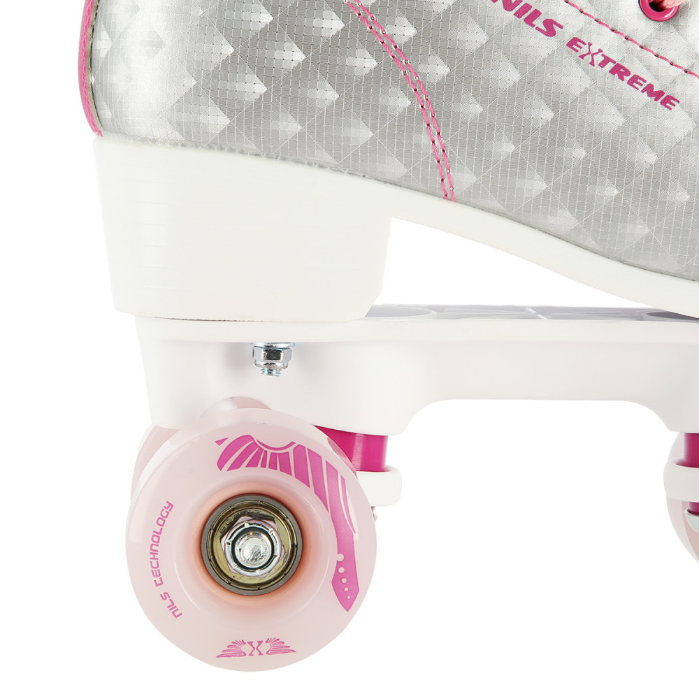 SILBERN-ROSA GRÖßE 35 ROLLSCHUHE NILS EXTREME