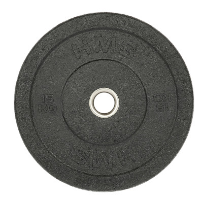 SCHWARZ OLYMPISCHE HANTELSCHEIBE BUMPER 15 KG HMS
