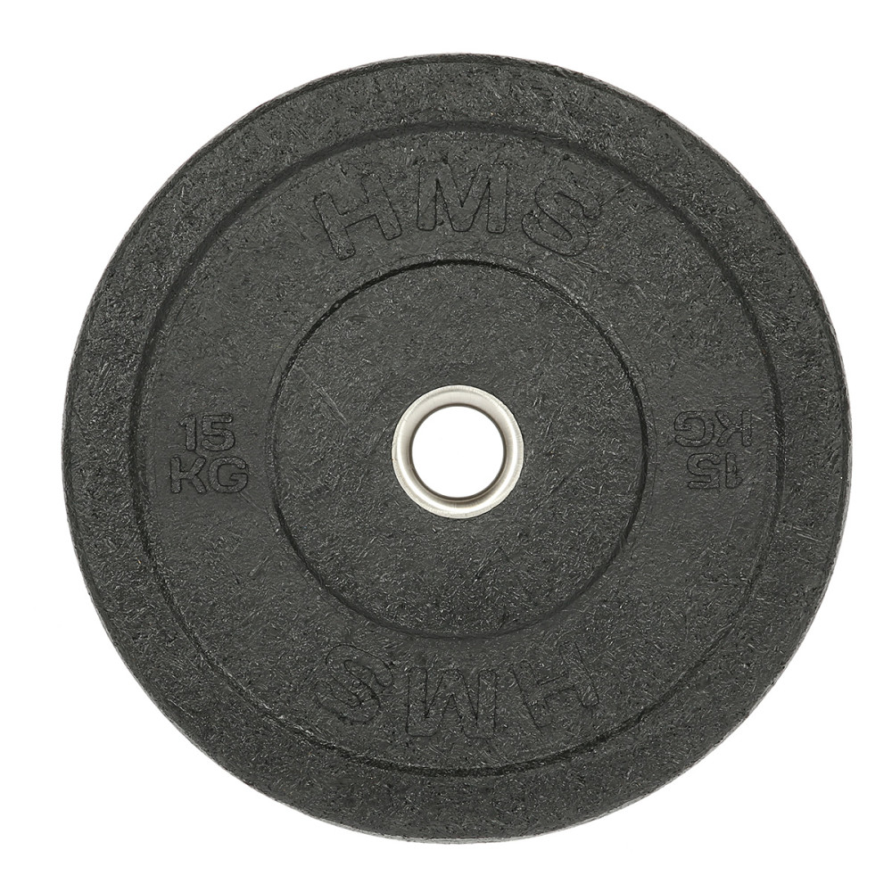 SCHWARZ OLYMPISCHE HANTELSCHEIBE BUMPER 15 KG HMS
