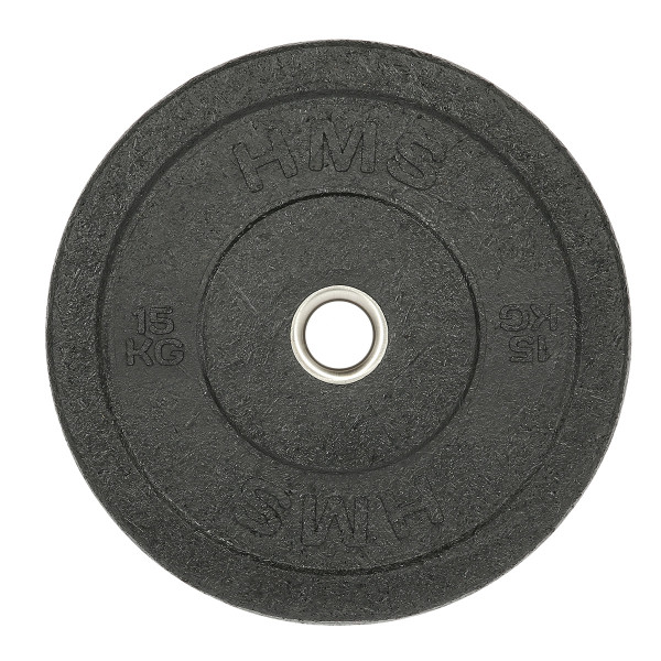 SCHWARZ OLYMPISCHE HANTELSCHEIBE BUMPER 15 KG HMS