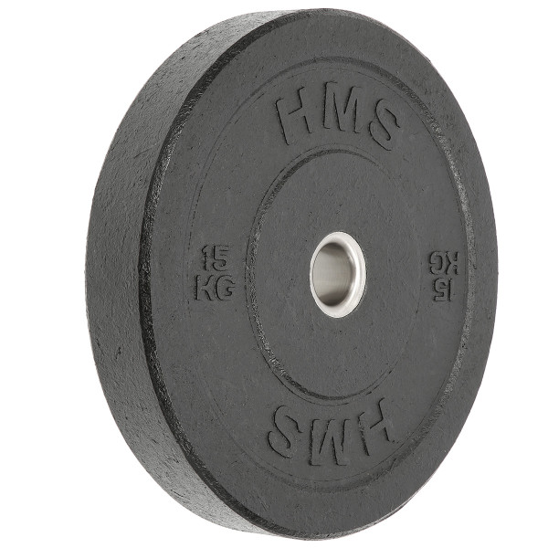 SCHWARZ OLYMPISCHE HANTELSCHEIBE BUMPER 15 KG HMS