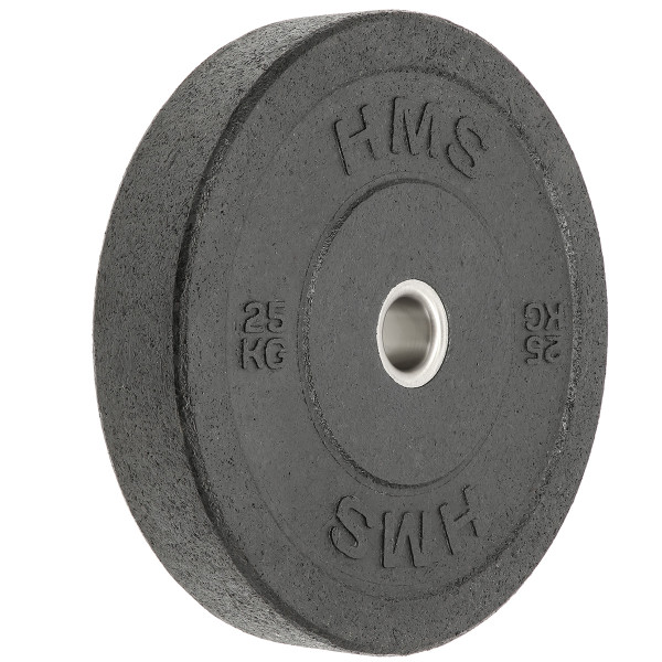 SCHWARZ OLYMPISCHE HANTELSCHEIBE BUMPER 25 KG HMS