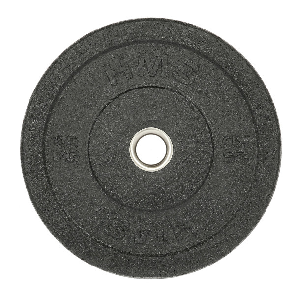 SCHWARZ OLYMPISCHE HANTELSCHEIBE BUMPER 25 KG HMS