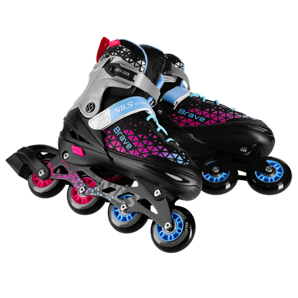 INLINER 2-IN-1 BRAVE ROSA GRÖßE S(29-33) MIT DER AUSTAUSCHBAREN HOCKEY-KUFE NILS EXTREME
