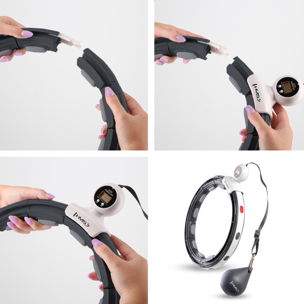 HULA HOOP SCHWARZ MIT MAGNET, GEWICHT UND ZÄHLER HMS