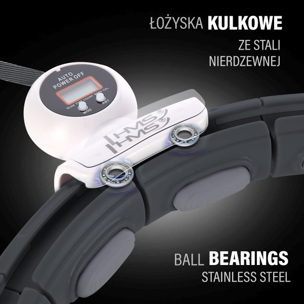 HULA HOOP SCHWARZ MIT MAGNET, GEWICHT UND ZÄHLER HMS