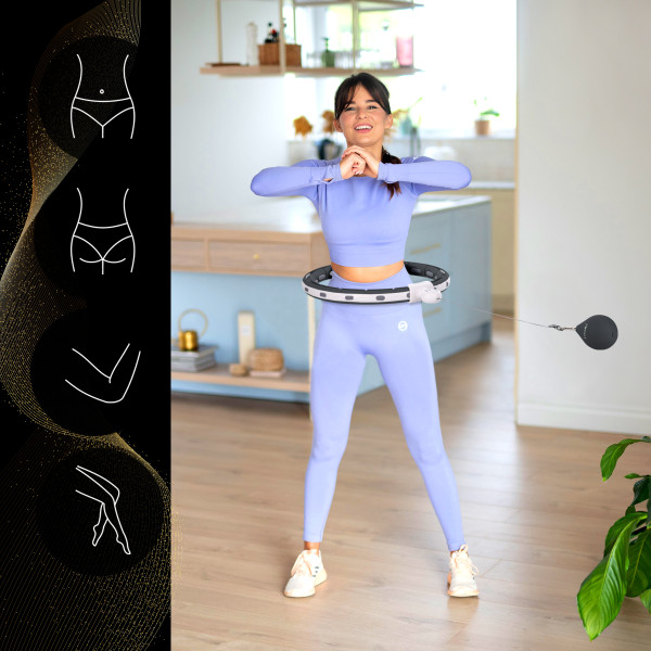 HULA HOOP SCHWARZ MIT MAGNET, GEWICHT UND ZÄHLER HMS