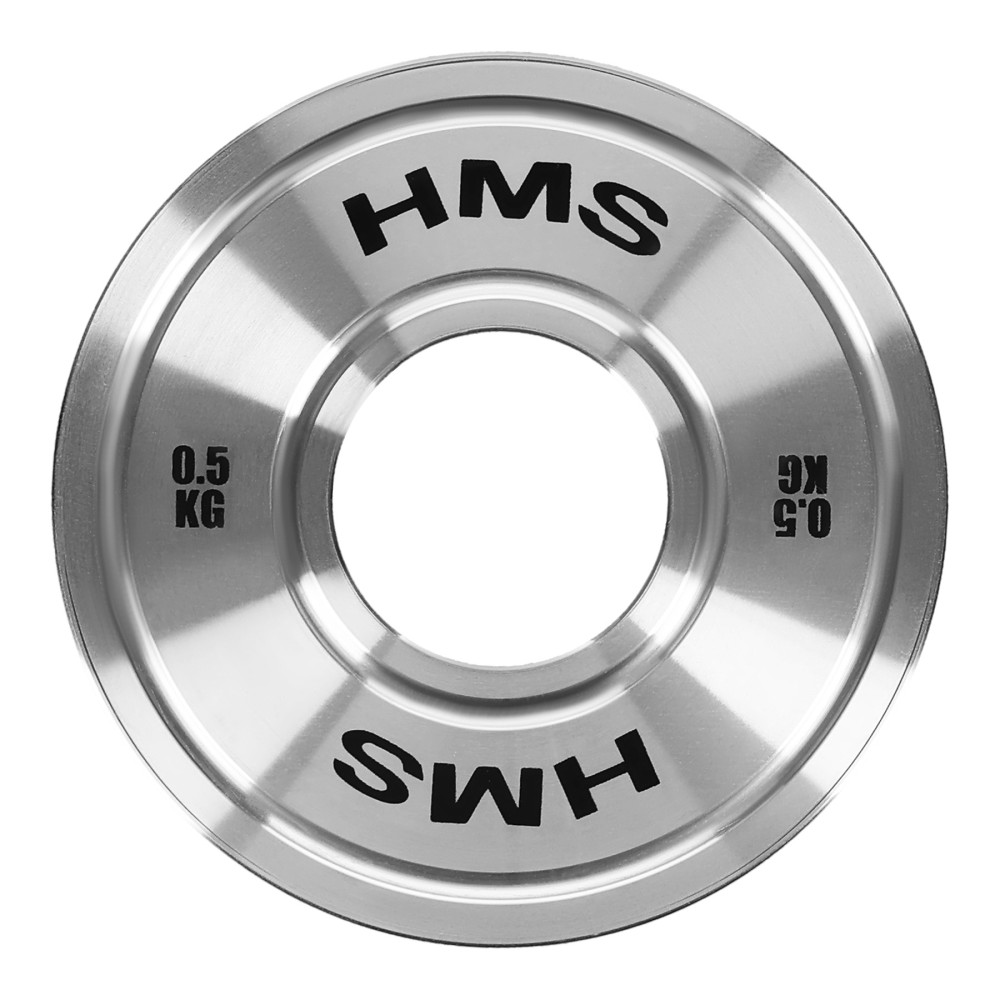 KALIBRIERTE OLYMPISCHE STAHLGEWICHTSSCHEIBE 0,5 KG HMS