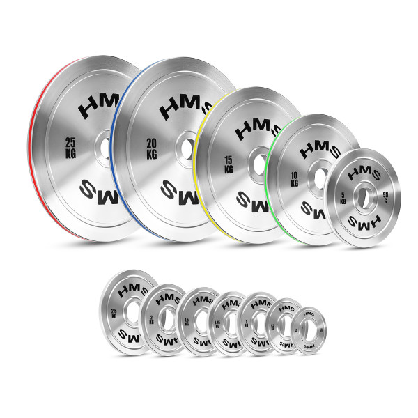 KALIBRIERTE OLYMPISCHE STAHLGEWICHTSSCHEIBE 25 KG HMS