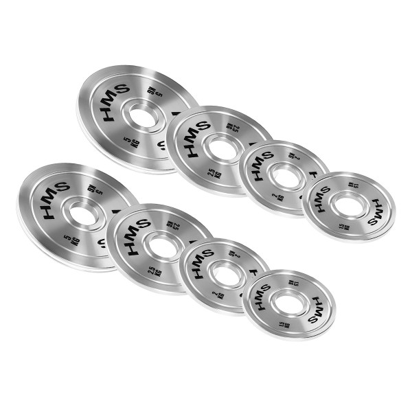 SET KALIBRIERTE OLYMPISCHE STAHLGEWICHTSSCHEIBEN 2 X 1,5–5,0 KG (22 KG) HMS
