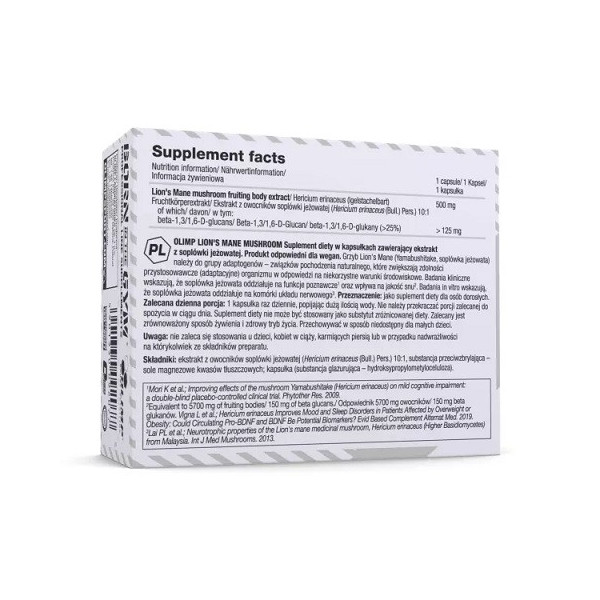 Olimp Lion's Mane Mushroom 60 Kapseln