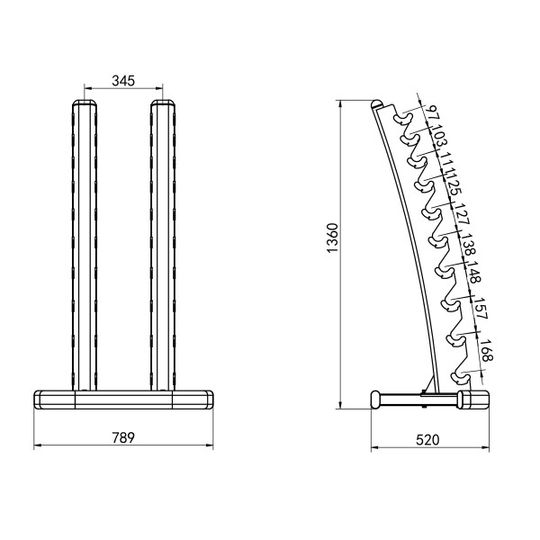 VERTIKALER HANTELSTÄNDER COMMERCIAL HMS