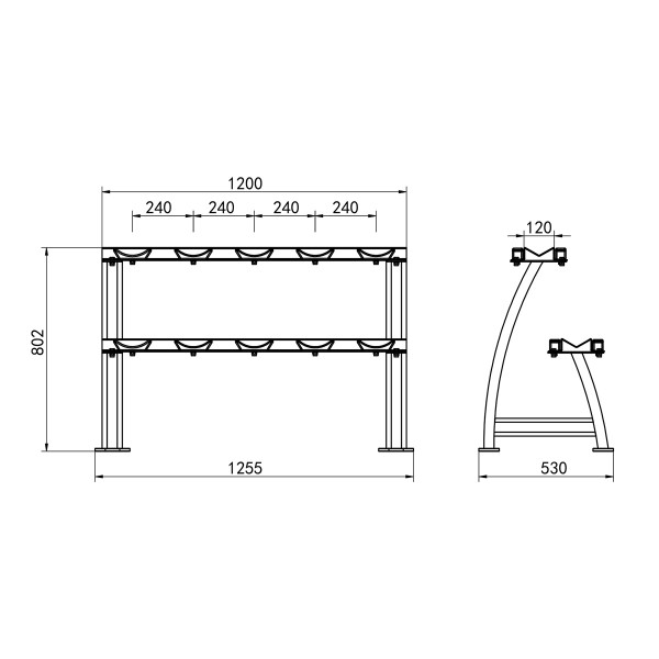 ZWEISTUFIGER HANTELSTÄNDER COMMERCIAL HMS