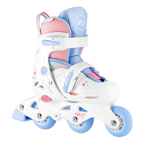 INLINE-SKATES 3-IN-1 THREE STEPS MIT ROLLERSKATES WEISS GR. XS (26–29) NILS FUN