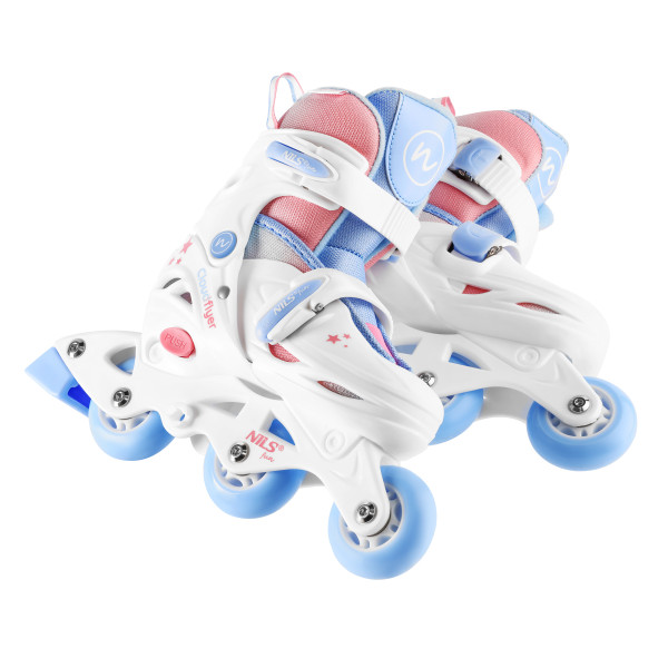 INLINE-SKATES 3-IN-1 THREE STEPS MIT ROLLERSKATES WEISS GR. XS (26–29) NILS FUN