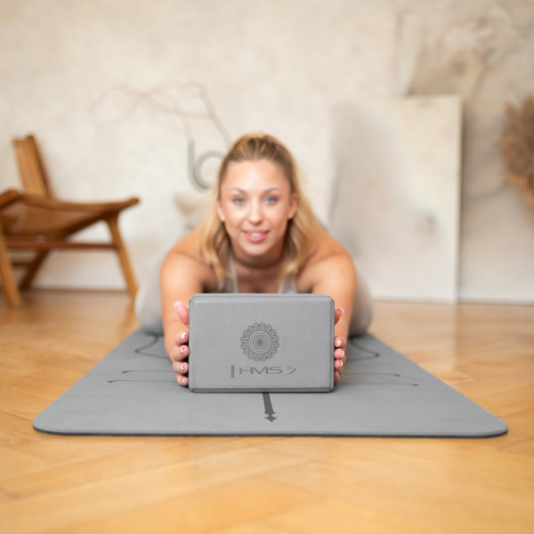 YOGA-BLOCK GRAU HMS