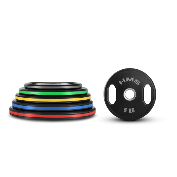 (2 X 5 KG) GUMMIERTE OLYMPISCHE GEWICHTSSCHEIBE 2 X 5 KG HMS