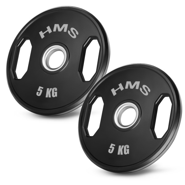 (2 X 5 KG) GUMMIERTE OLYMPISCHE GEWICHTSSCHEIBE 2 X 5 KG HMS
