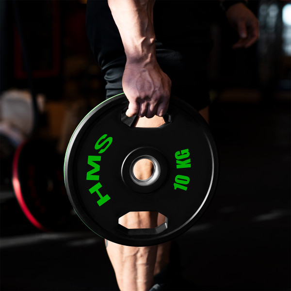 (2 X 10 KG) GUMMIERTE OLYMPISCHE GEWICHTSSCHEIBE 2 X 10 KG HMS