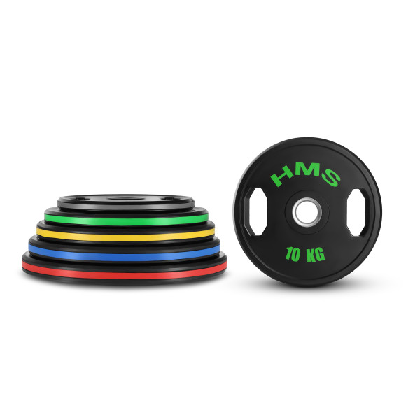 (2 X 10 KG) GUMMIERTE OLYMPISCHE GEWICHTSSCHEIBE 2 X 10 KG HMS